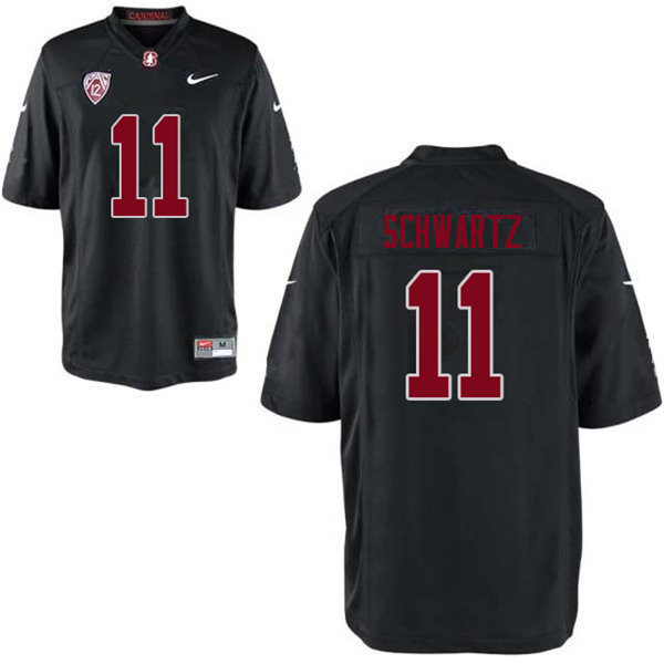 Men #11 Harry Schwartz Stanford Cardinal College Football Jerseys Sale-Black